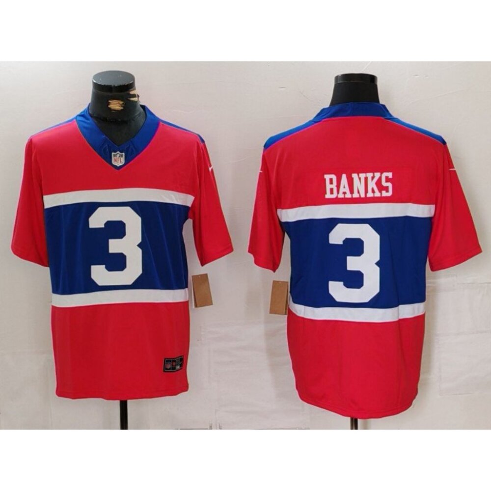 3 Deonte Banks Century Red Vapor Stitched FUSE Jersey